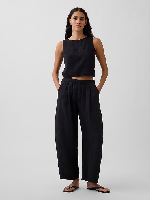 Image number 1 showing, Cotton Gauze Easy Barrel Pants